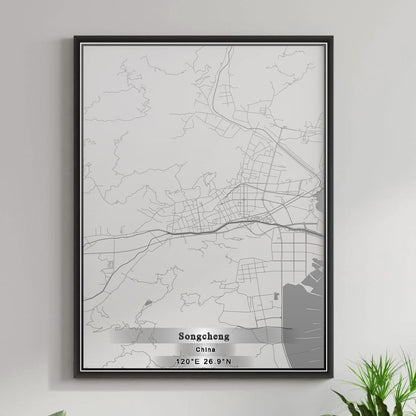 ROAD MAP OF SONGCHENG, CHINA BY MAPBAKES