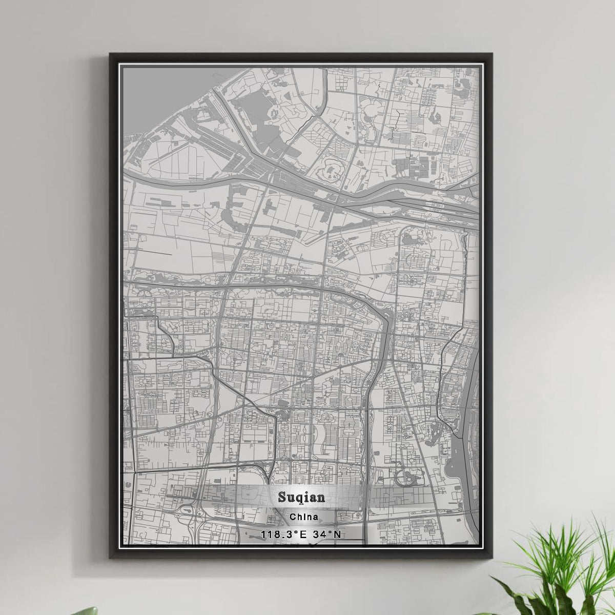 ROAD MAP OF SUQIAN, CHINA BY MAPBAKES