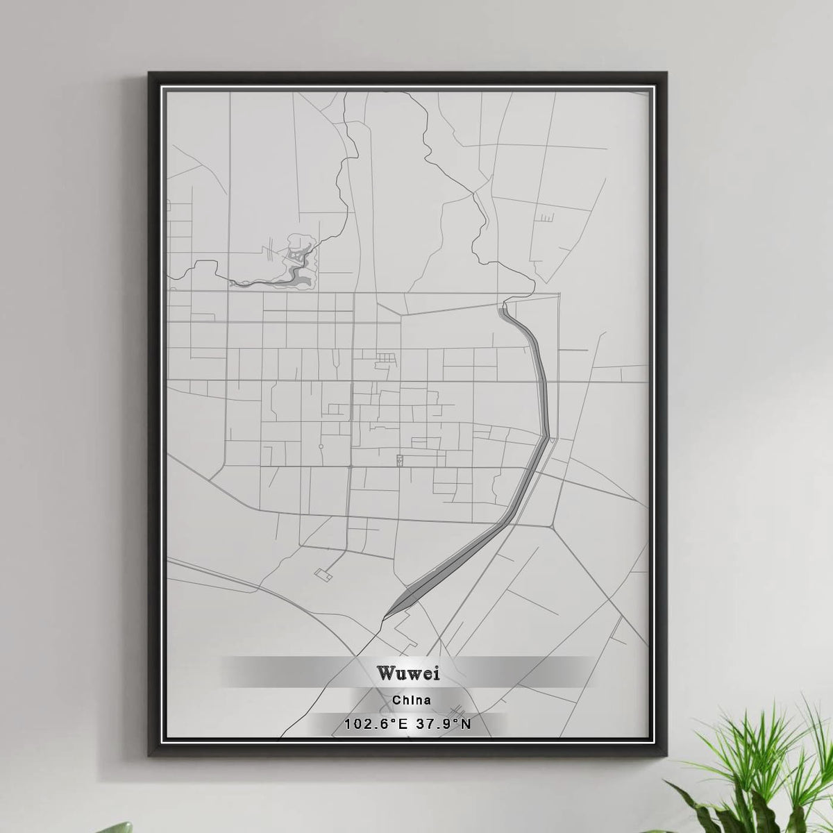 ROAD MAP OF WUWEI, CHINA BY MAPBAKES