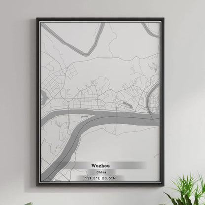 ROAD MAP OF WUZHOU, CHINA BY MAPBAKES