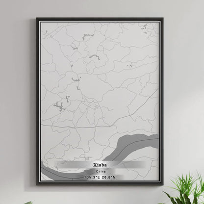 ROAD MAP OF XIABA, CHINA BY MAPBAKES