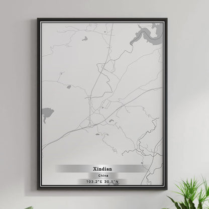 ROAD MAP OF XINDIAN, CHINA BY MAPBAKES
