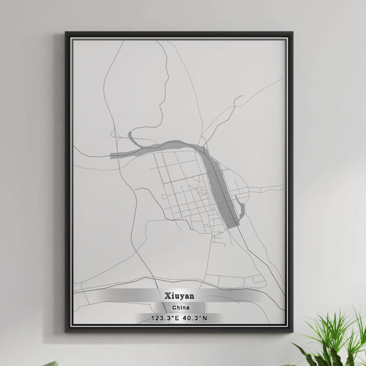 ROAD MAP OF XIUYAN, CHINA BY MAPBAKES