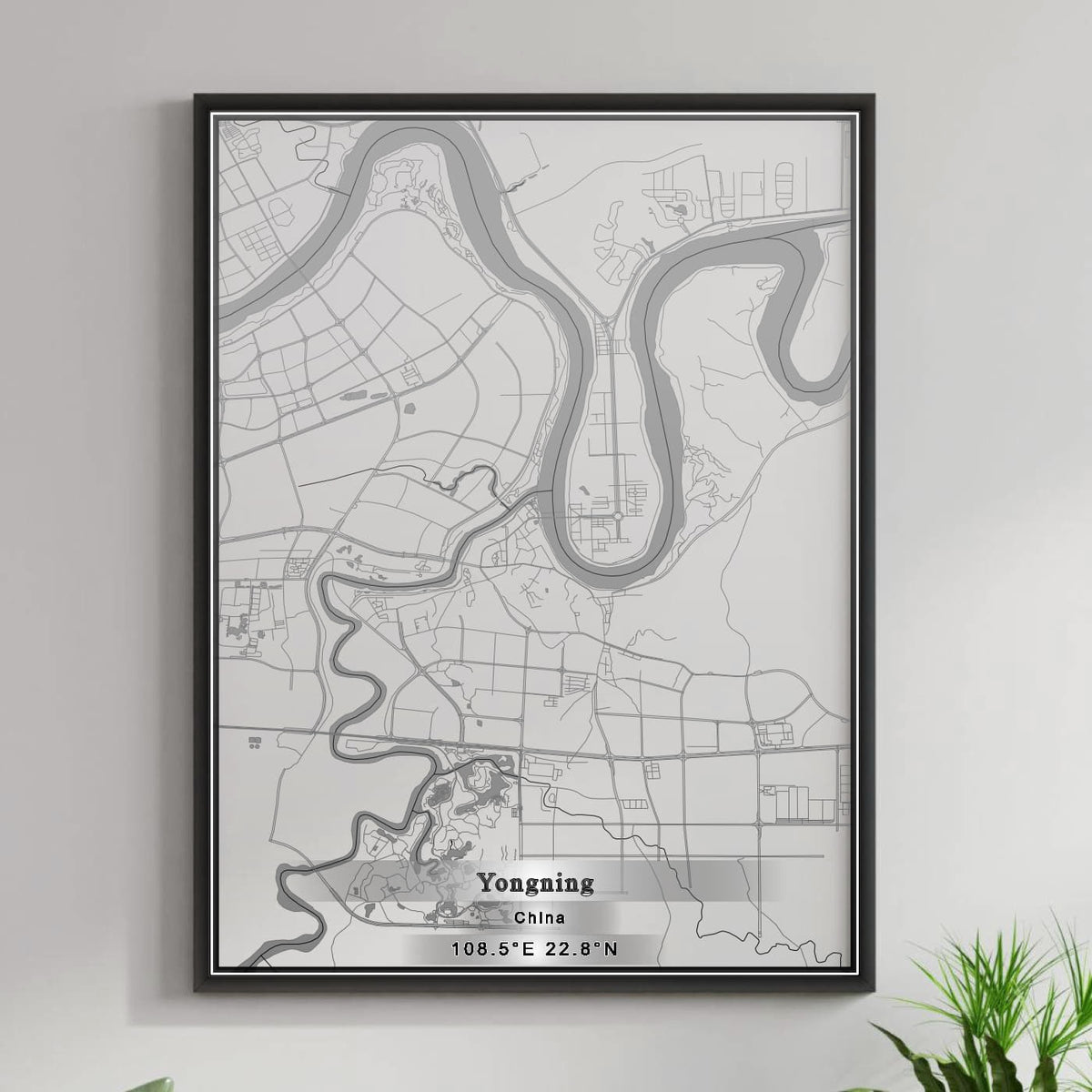ROAD MAP OF YONGNING, CHINA BY MAPBAKES