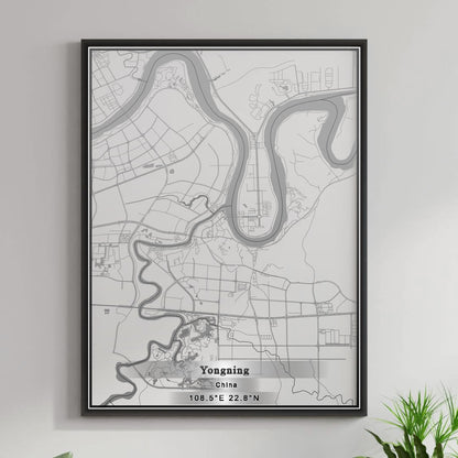 ROAD MAP OF YONGNING, CHINA BY MAPBAKES