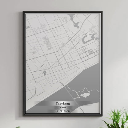 ROAD MAP OF YUNCHENG, CHINA BY MAPBAKES