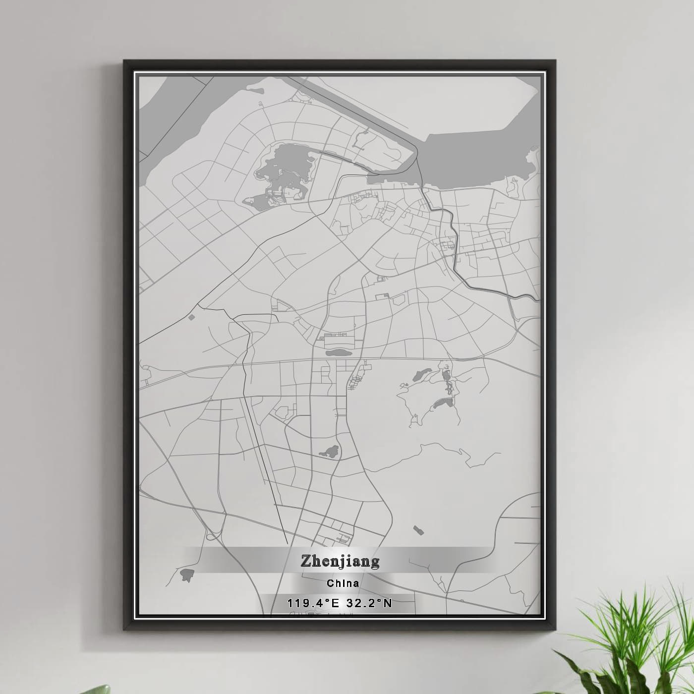 ROAD MAP OF ZHENJIANG, CHINA BY MAPBAKES