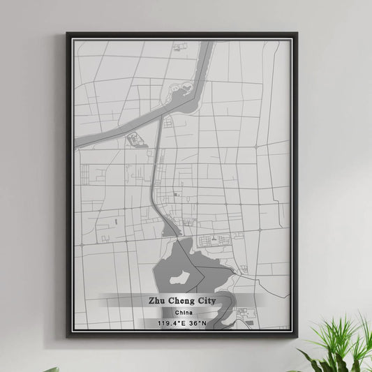 ROAD MAP OF ZHU CHENG CITY, CHINA BY MAPBAKES