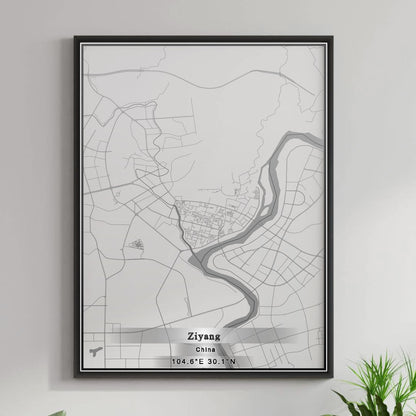 ROAD MAP OF ZIYANG, CHINA BY MAPBAKES