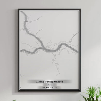 ROAD MAP OF ZIYANG CHENGGUANZHEN, CHINA BY MAPBAKES