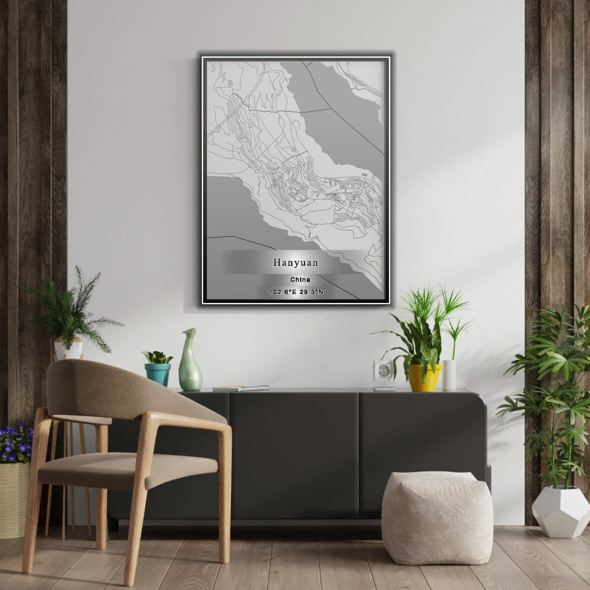 ROAD MAP OF HANYUAN, CHINA BY MAPBAKES