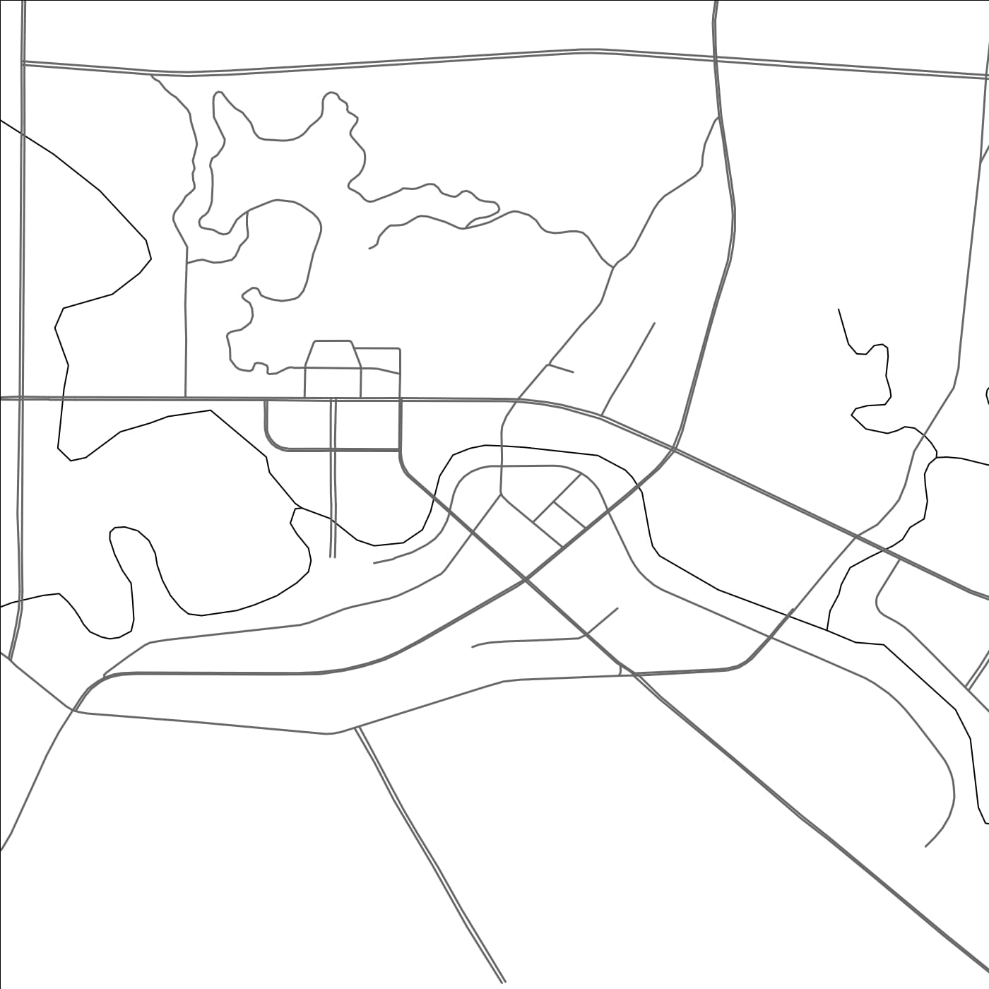 ROAD MAP OF ANJU, CHINA BY MAPBAKES