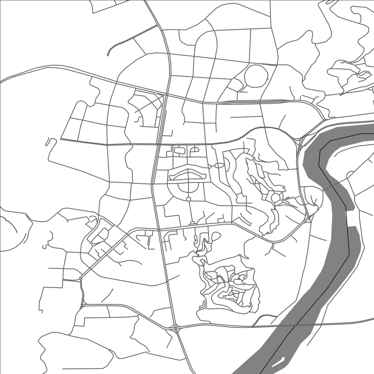 ROAD MAP OF DAZHOU, CHINA BY MAPBAKES