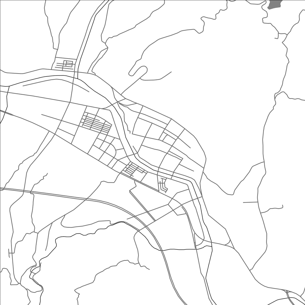 ROAD MAP OF HANYIN CHENGGUANZHEN, CHINA BY MAPBAKES