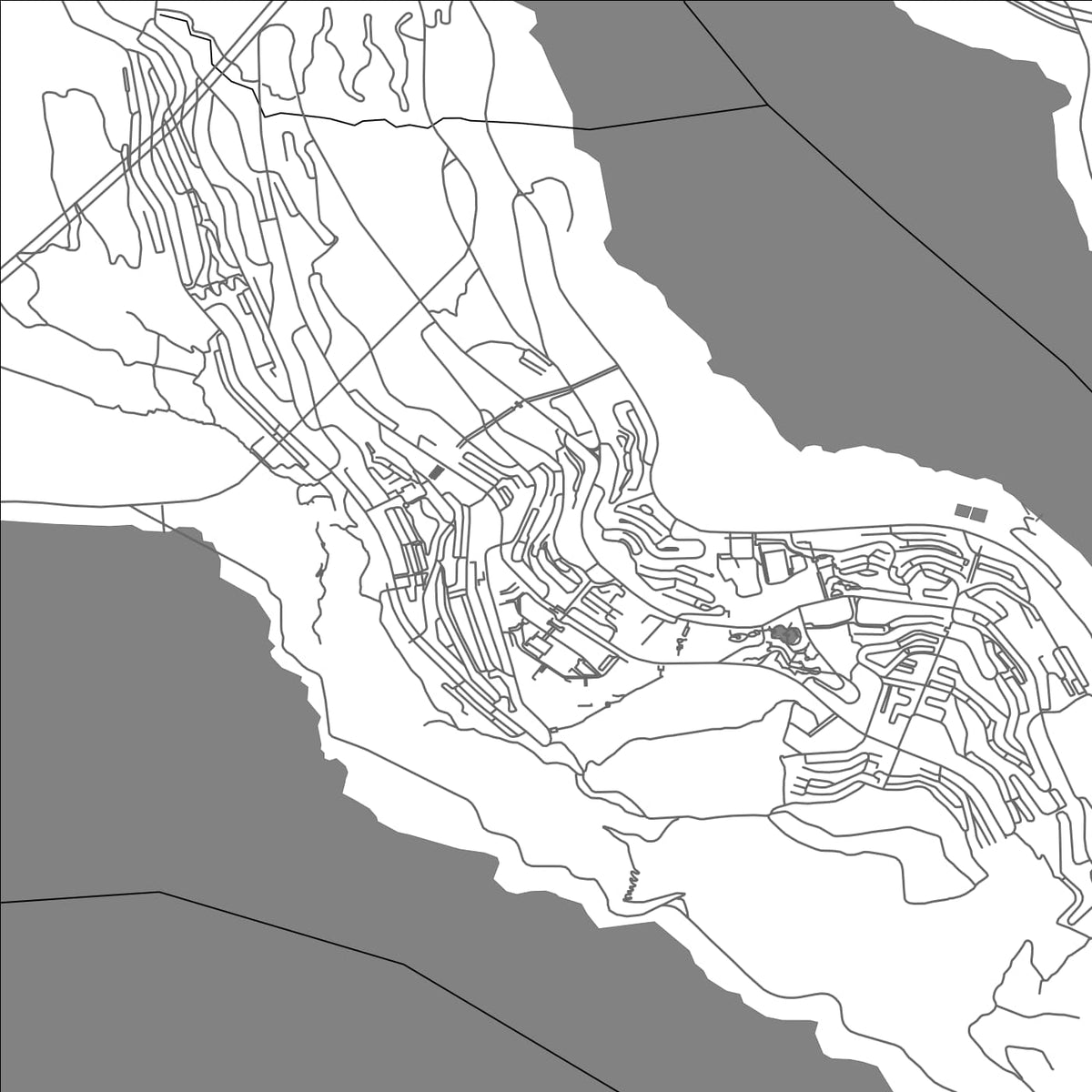 ROAD MAP OF HANYUAN, CHINA BY MAPBAKES