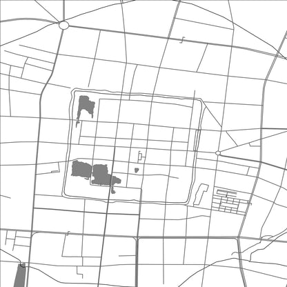 ROAD MAP OF HEZE, CHINA BY MAPBAKES