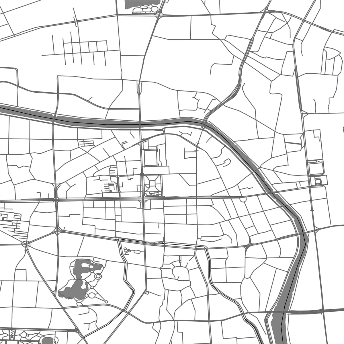 ROAD MAP OF HUANGLOU, CHINA BY MAPBAKES