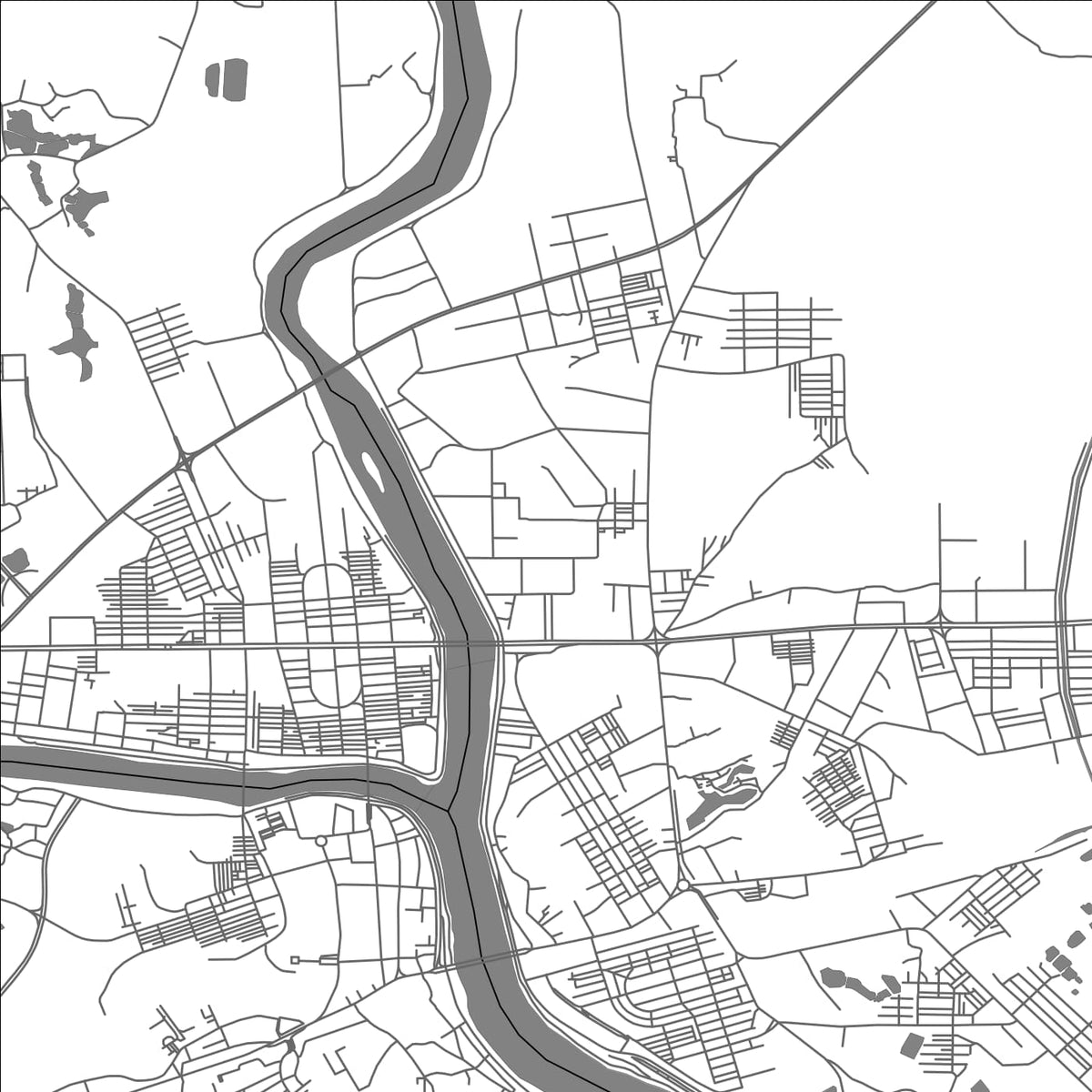 ROAD MAP OF HUAZHOU, CHINA BY MAPBAKES