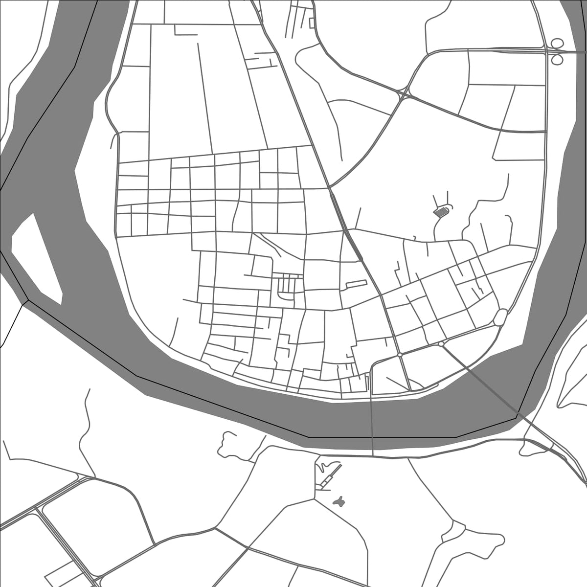 ROAD MAP OF LANGZHONG, CHINA BY MAPBAKES