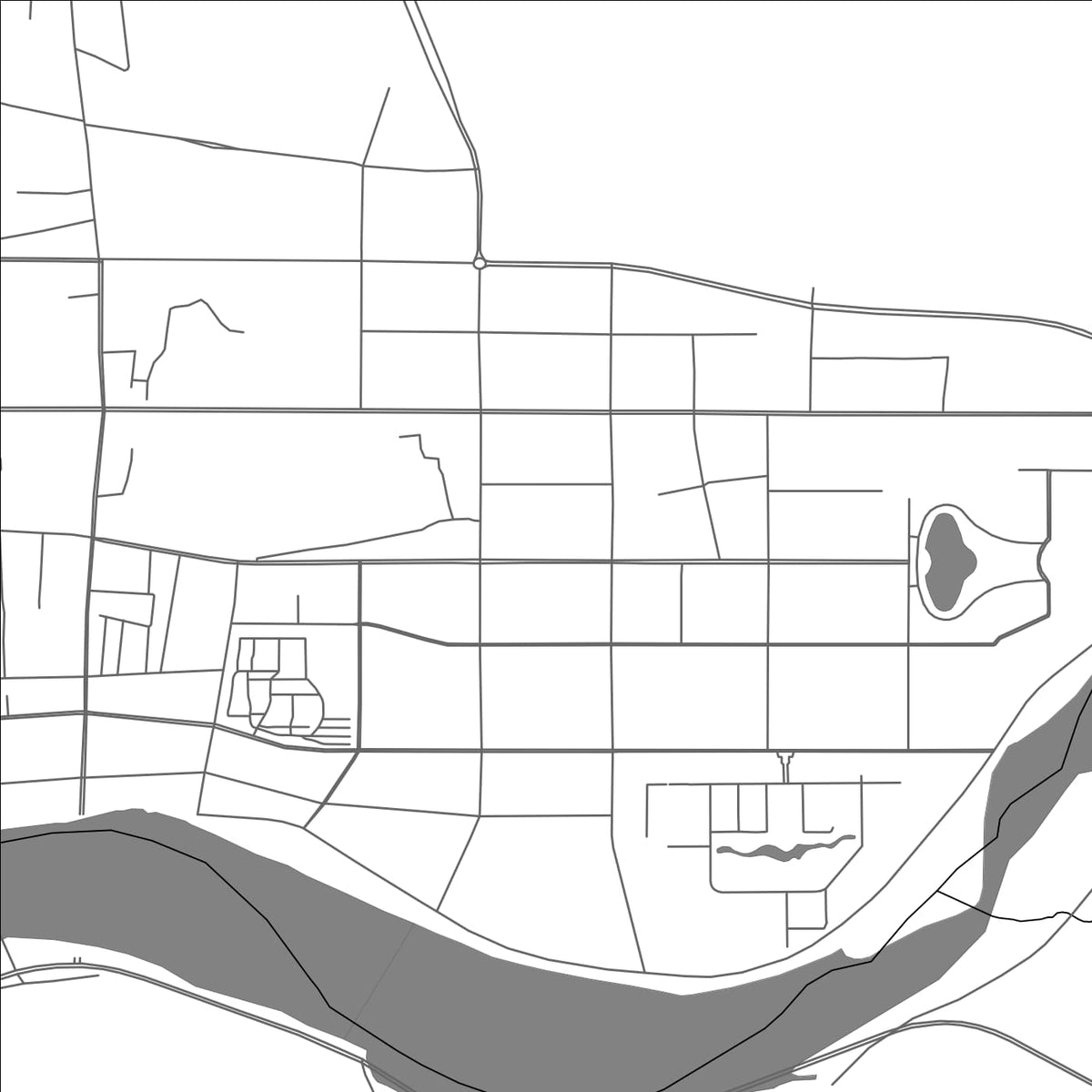 ROAD MAP OF LHASA, CHINA BY MAPBAKES
