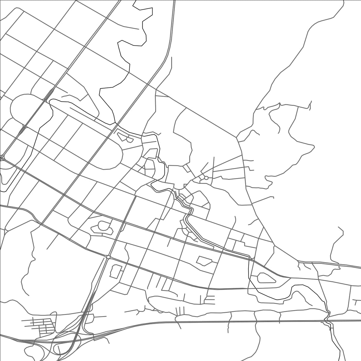 ROAD MAP OF NANCHUAN, CHINA BY MAPBAKES