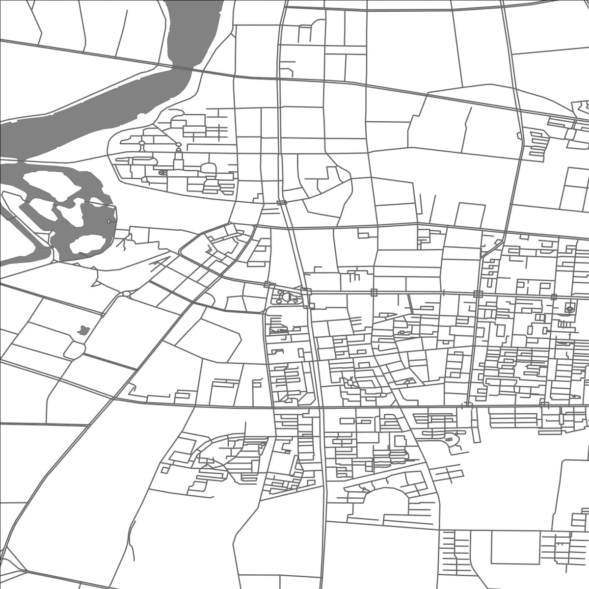ROAD MAP OF QIQIHAR, CHINA BY MAPBAKES