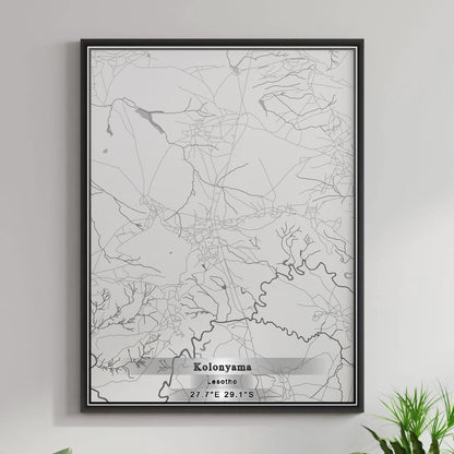 ROAD MAP OF KOLONYAMA, LESOTHO BY MAPBAKES