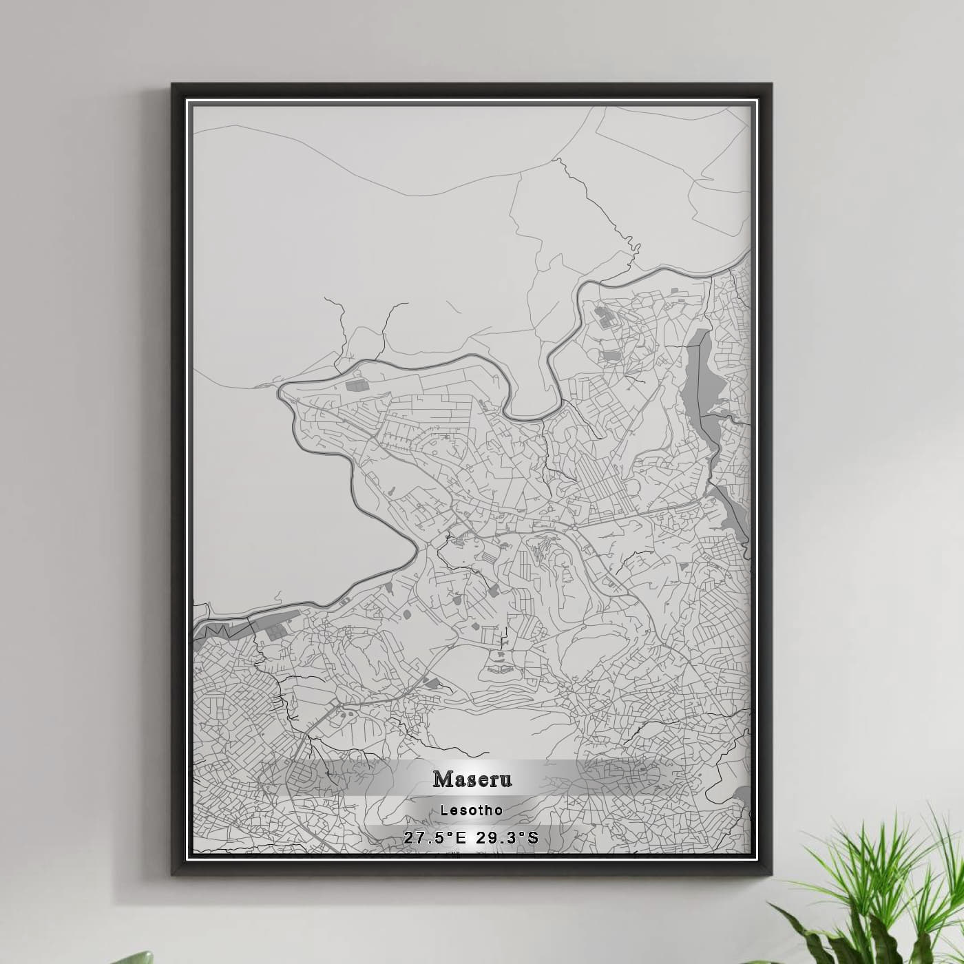 ROAD MAP OF MASERU, LESOTHO BY MAPBAKES