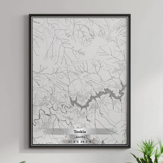 ROAD MAP OF TSEHLO, LESOTHO BY MAPBAKES