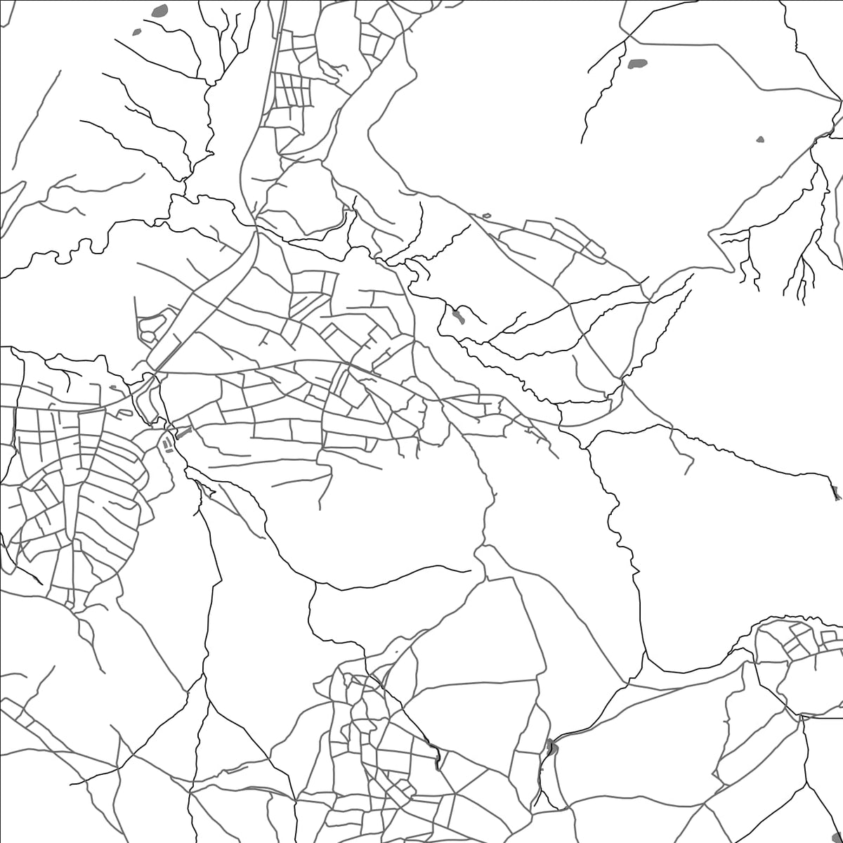 ROAD MAP OF BEREA HILLS, LESOTHO BY MAPBAKES