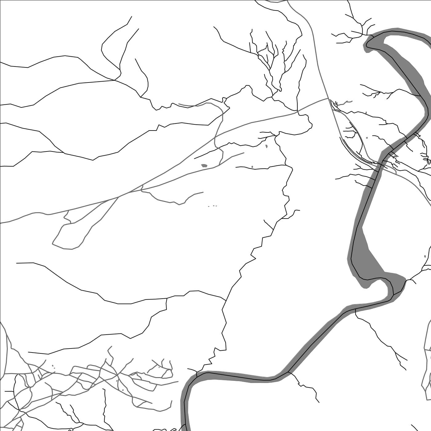 ROAD MAP OF MAGHALLEEN, LESOTHO BY MAPBAKES