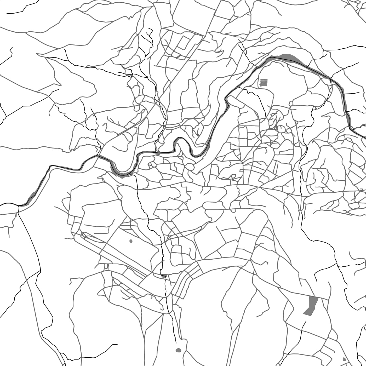 ROAD MAP OF QUTHING, LESOTHO BY MAPBAKES