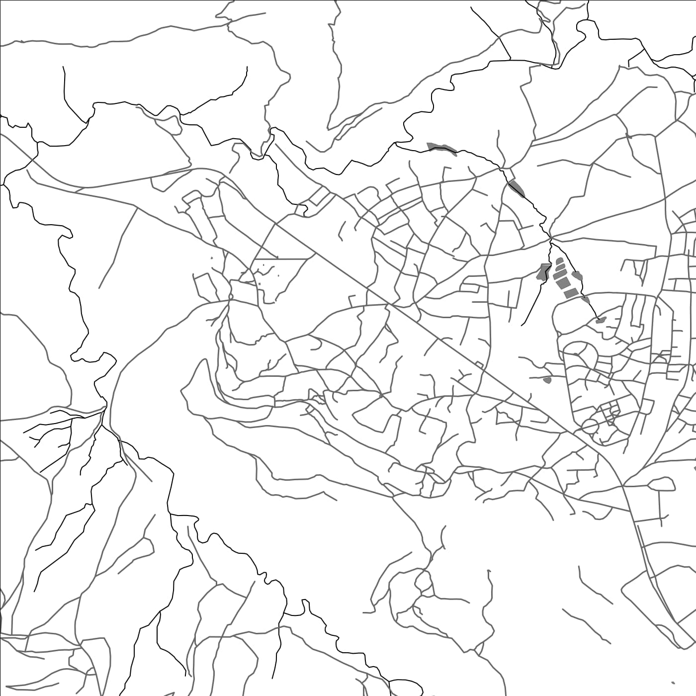 ROAD MAP OF ROMA, LESOTHO BY MAPBAKES