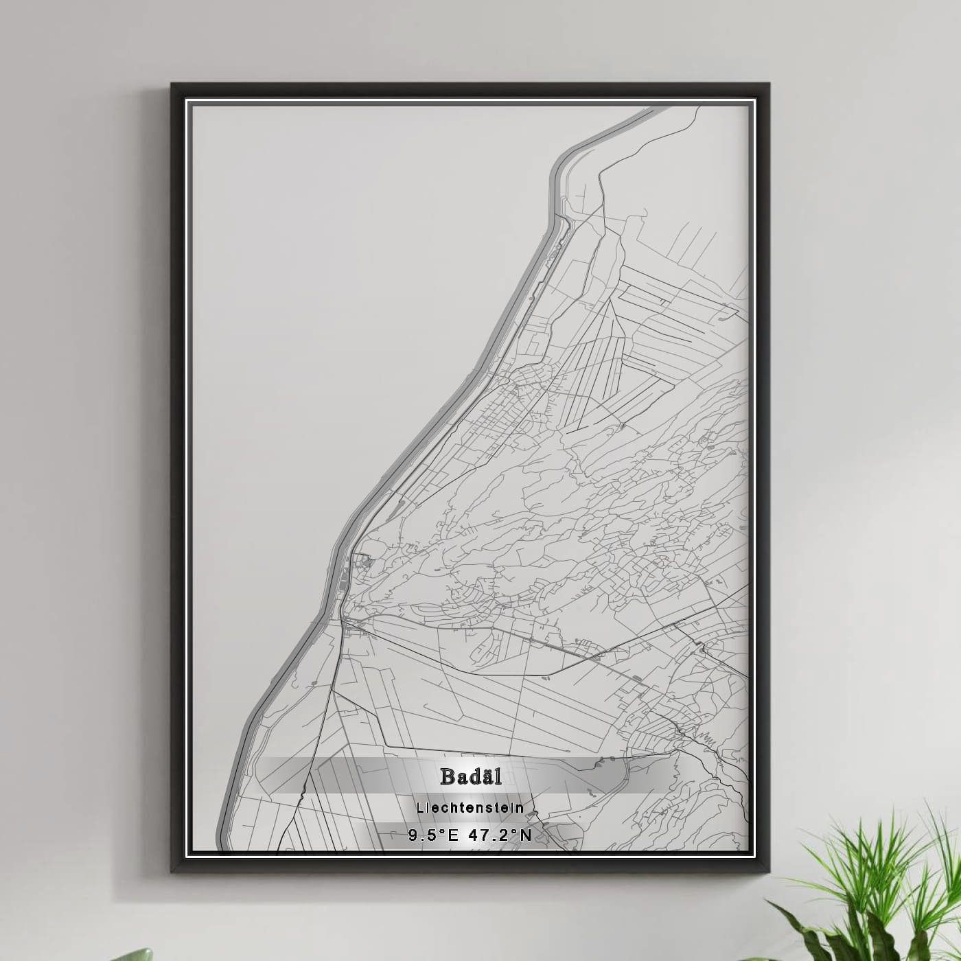 ROAD MAP OF BADÄL, LIECHTENSTEIN BY MAPBAKES