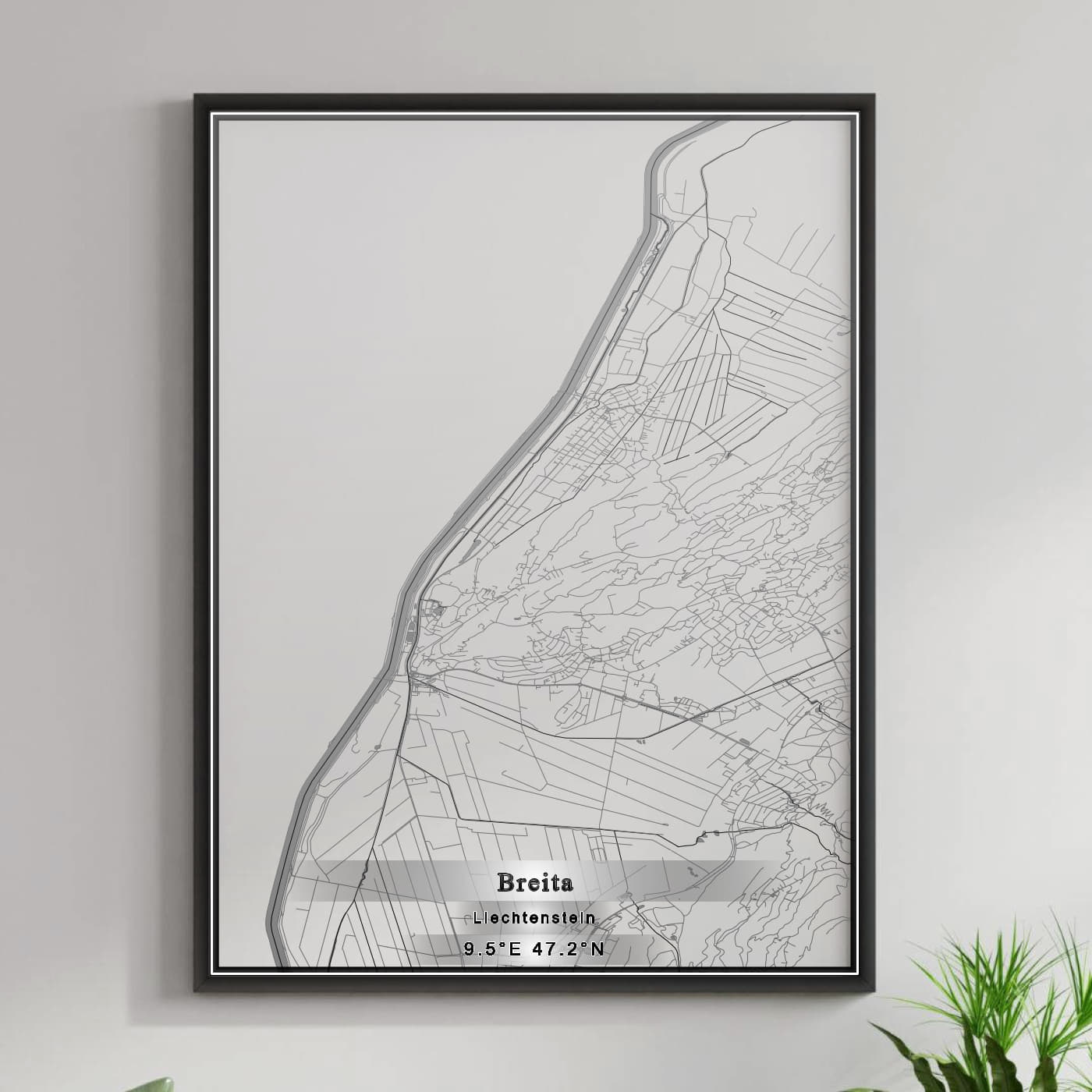 ROAD MAP OF BREITA, LIECHTENSTEIN BY MAPBAKES