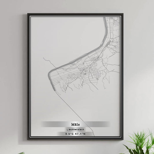 ROAD MAP OF MÄLS, LIECHTENSTEIN BY MAPBAKES