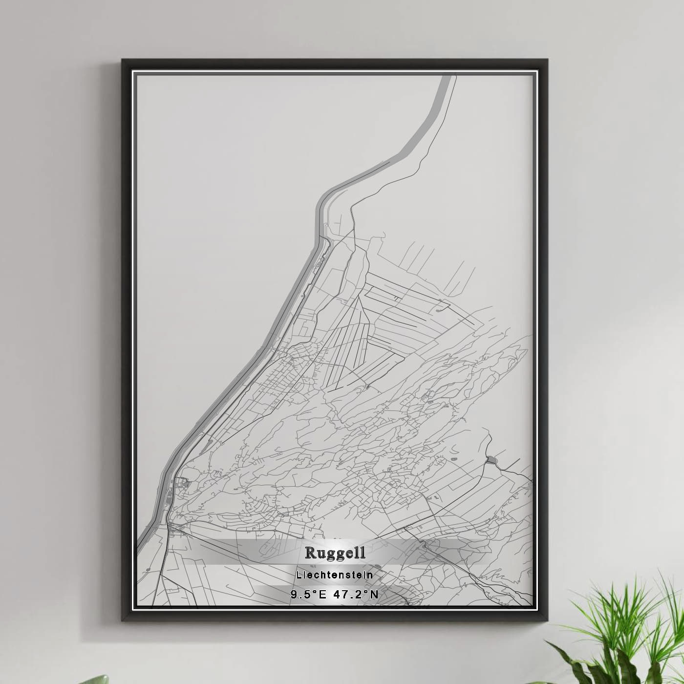 ROAD MAP OF RUGGELL, LIECHTENSTEIN BY MAPBAKES