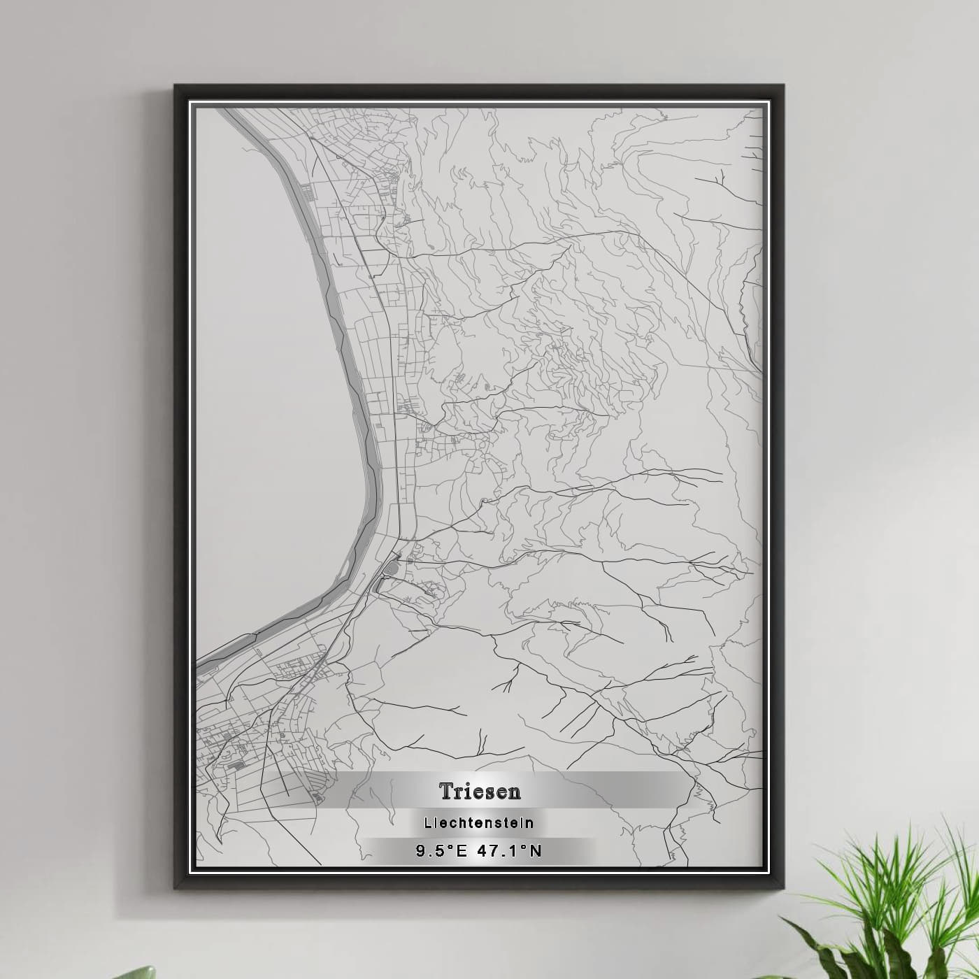 ROAD MAP OF TRIESEN, LIECHTENSTEIN BY MAPBAKES