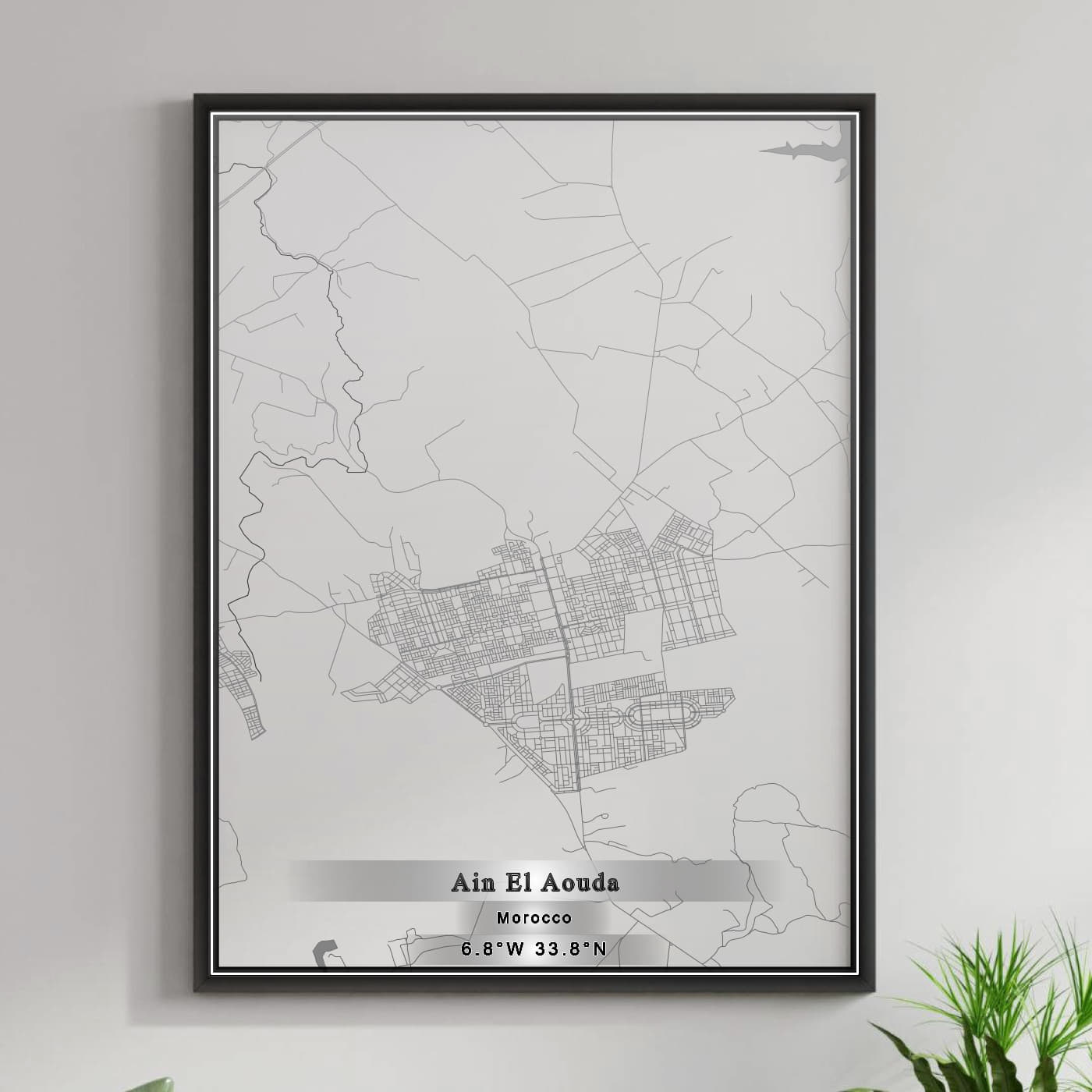 ROAD MAP OF AIN EL AOUDA, MOROCCO BY MAPBAKES