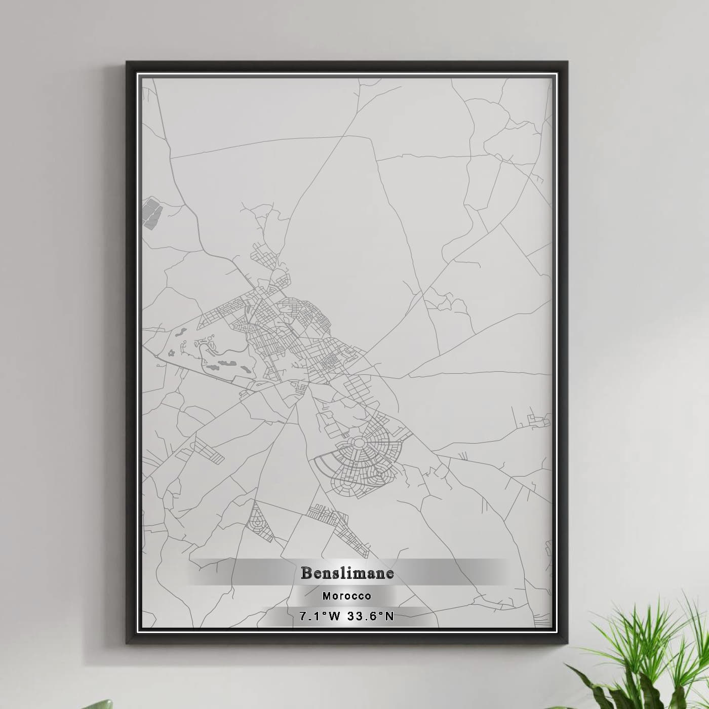 ROAD MAP OF BENSLIMANE, MOROCCO BY MAPBAKES