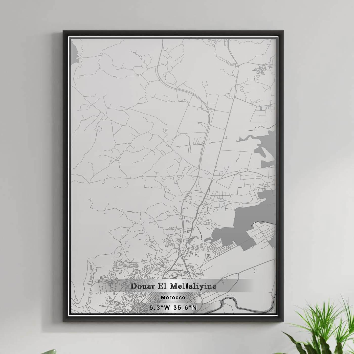 ROAD MAP OF DOUAR EL MELLALIYINE, MOROCCO BY MAPBAKES