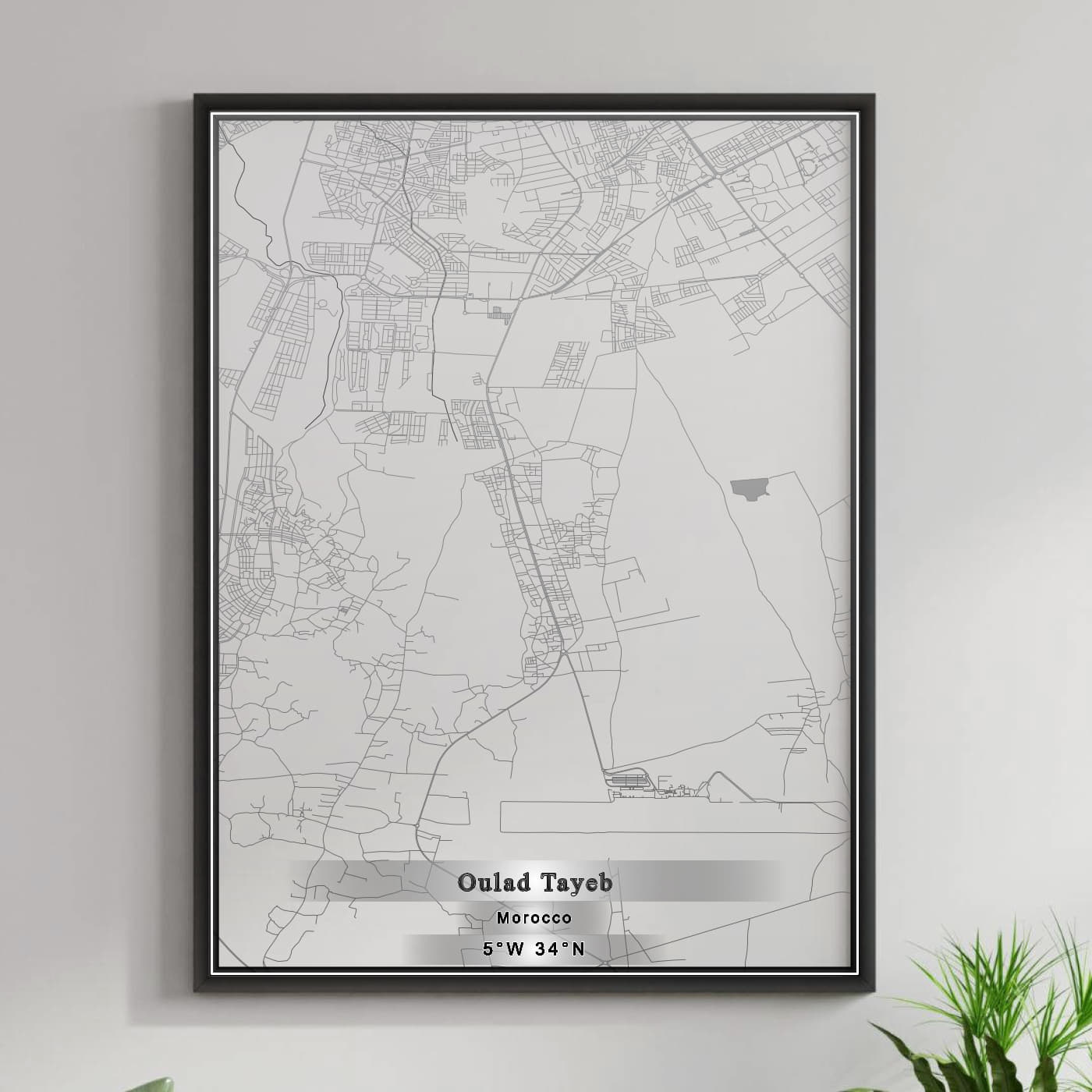 ROAD MAP OF OULAD TAYEB, MOROCCO BY MAPBAKES