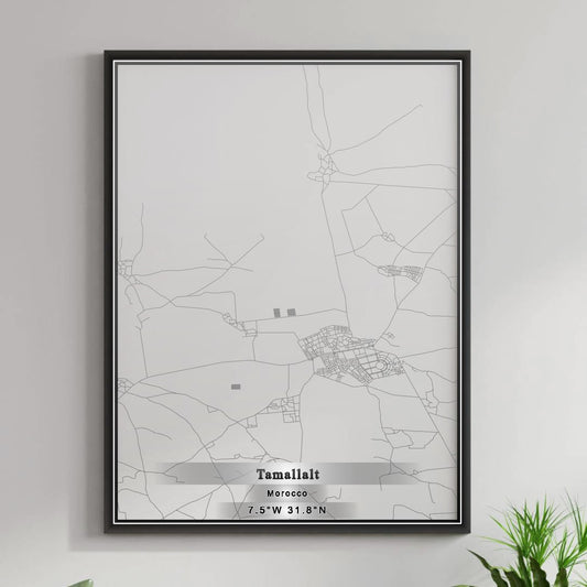 ROAD MAP OF TAMALLALT, MOROCCO BY MAPBAKES