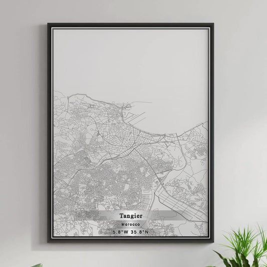 ROAD MAP OF TANGIER, MOROCCO BY MAPBAKES