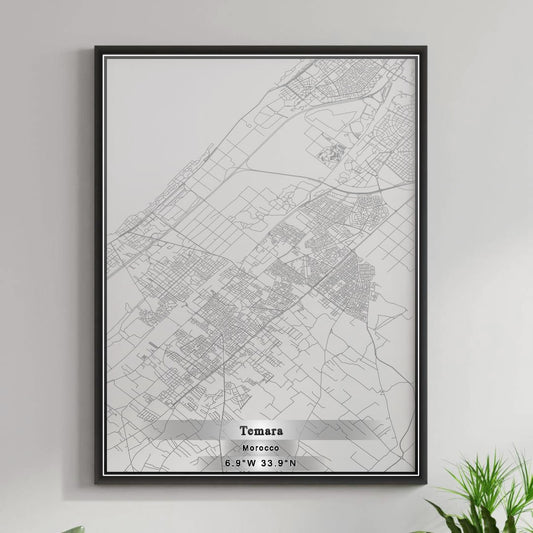 ROAD MAP OF TEMARA, MOROCCO BY MAPBAKES