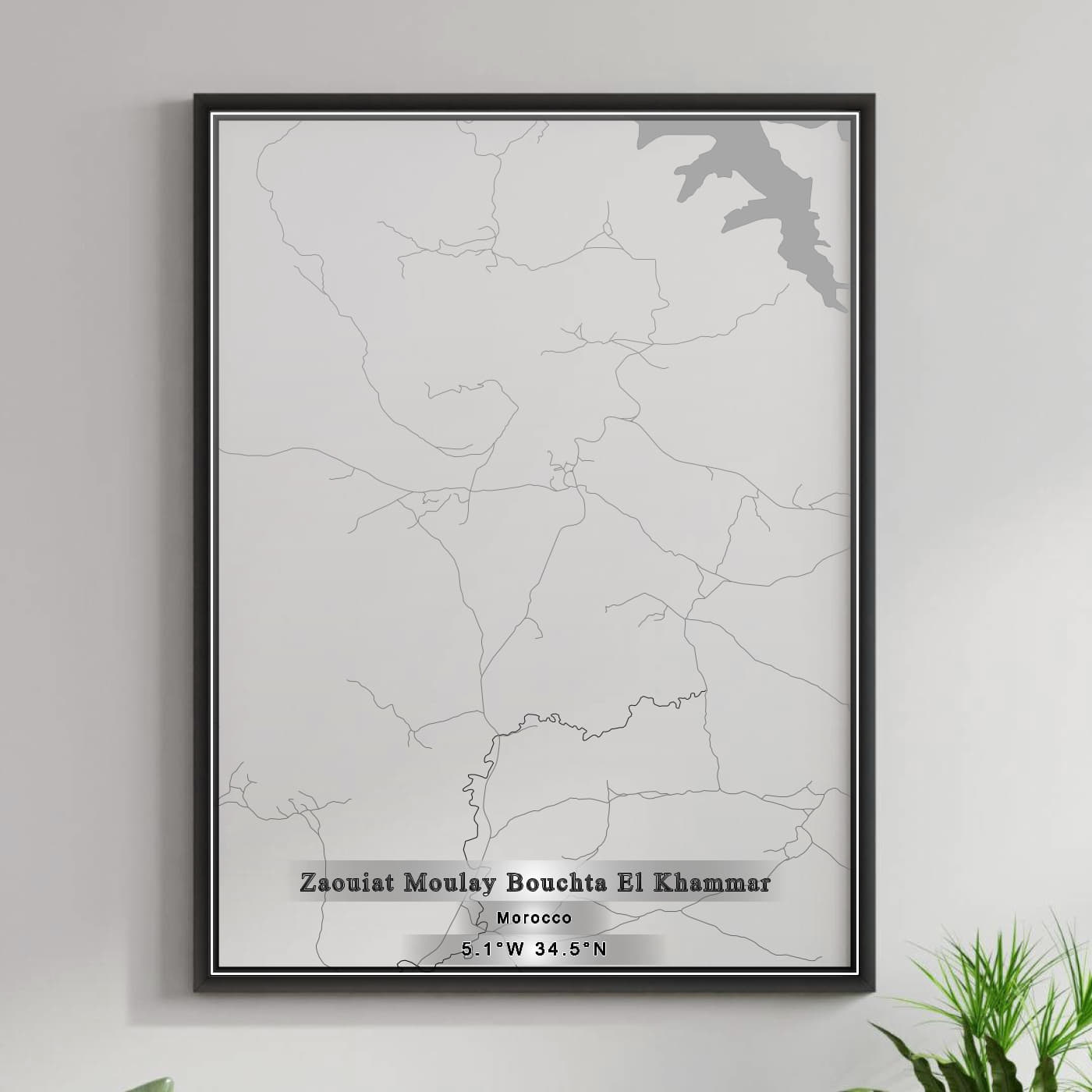 ROAD MAP OF ZAOUIAT MOULAY BOUCHTA EL KHAMMAR, MOROCCO BY MAPBAKES