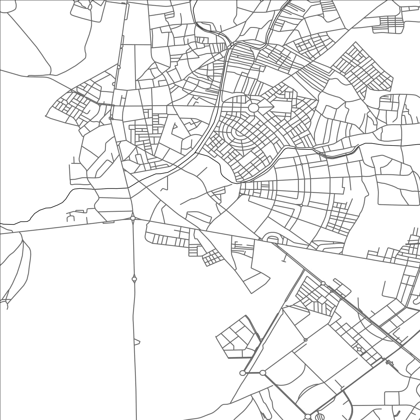 ROAD MAP OF BEN GUERIR, MOROCCO BY MAPBAKES