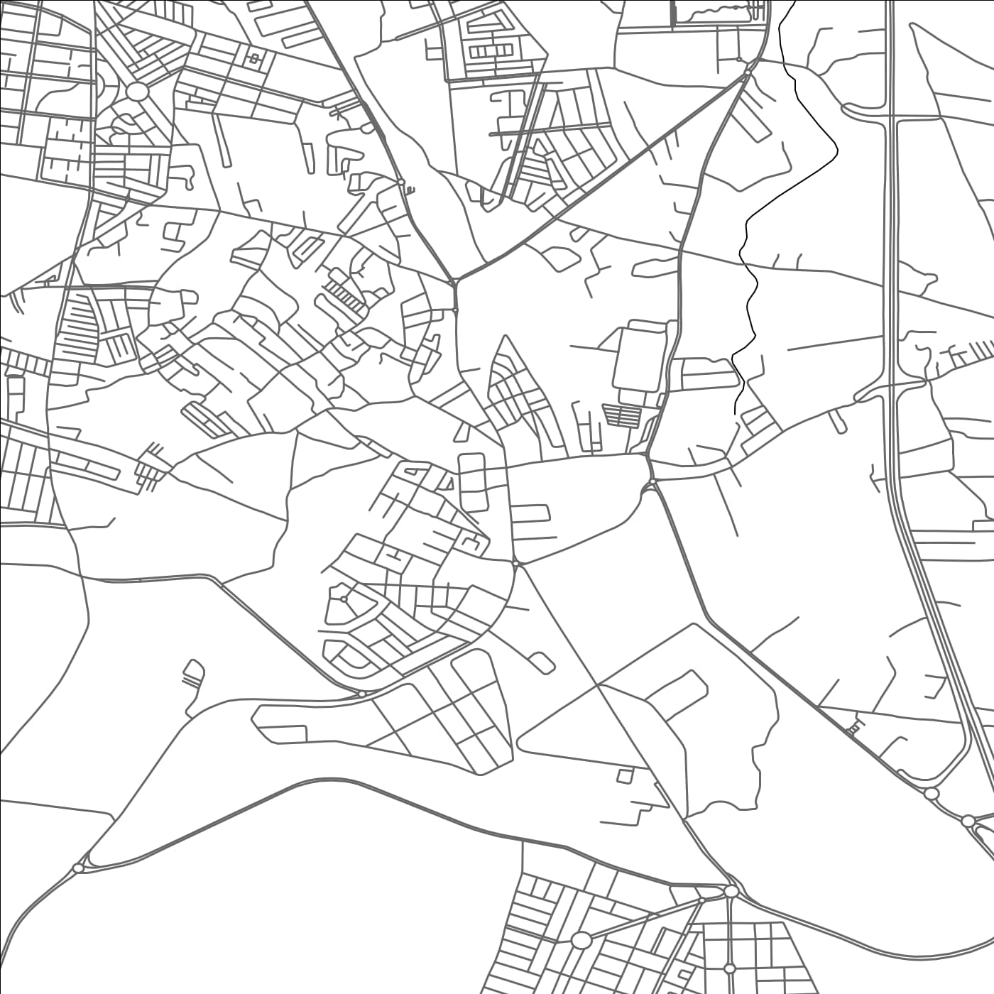 ROAD MAP OF BOUSKOURA, MOROCCO BY MAPBAKES