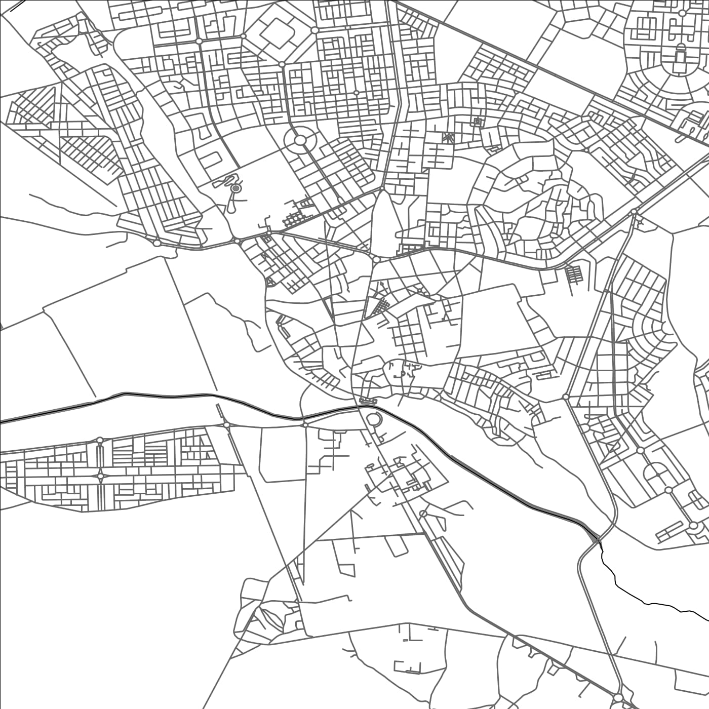 ROAD MAP OF EL KELAA DES SRARHNA, MOROCCO BY MAPBAKES