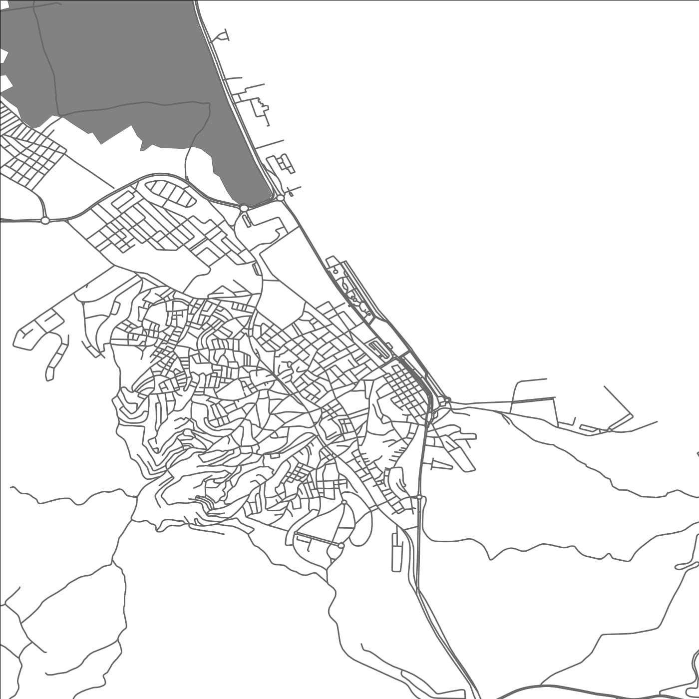 ROAD MAP OF M'DIQ, MOROCCO BY MAPBAKES